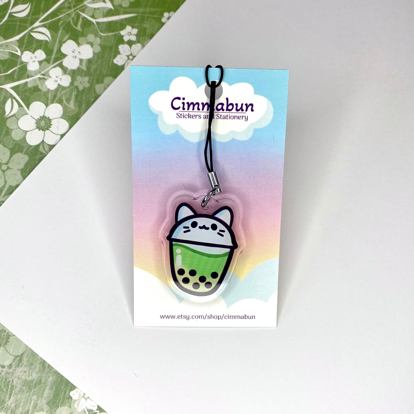 Matcha Boba Cute Mini Acrylic Charm