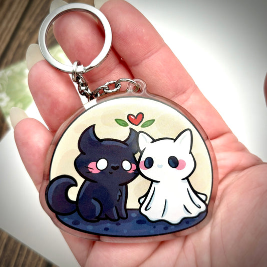 Halloween Cats (Ghost and Monster) Cute Acrylic Keychain