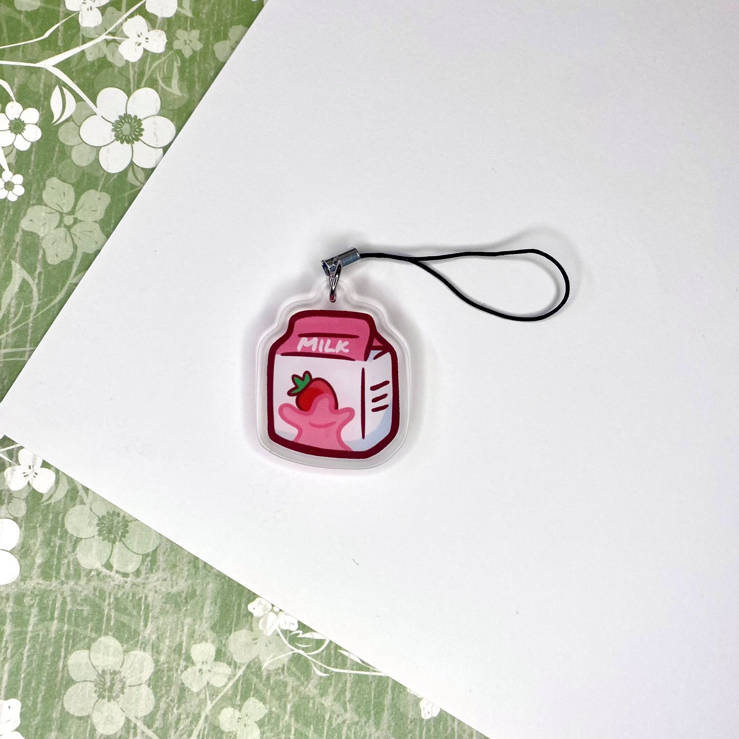 Strawberry Milk Cute Mini Acrylic Charm