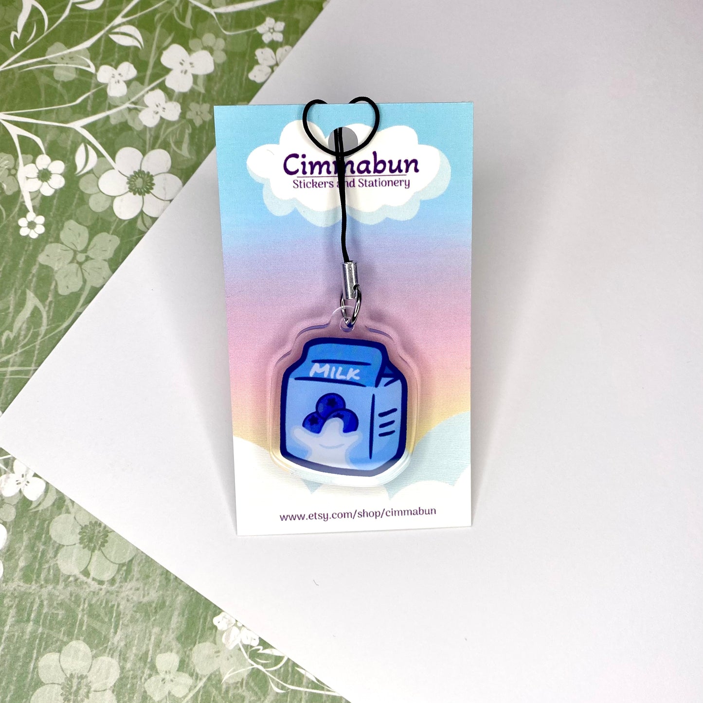 Blueberry Milk Cute Mini Acrylic Charm