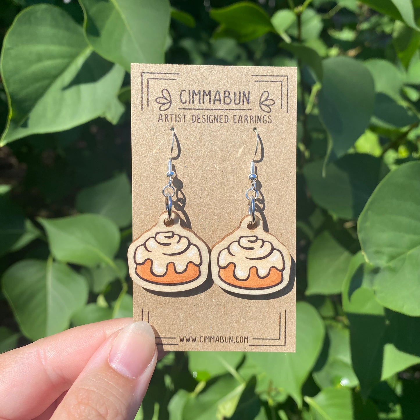 Cinnamon Roll Earrings (Synthetic Wood, Lightweight, Sensitive Skin Friendly)