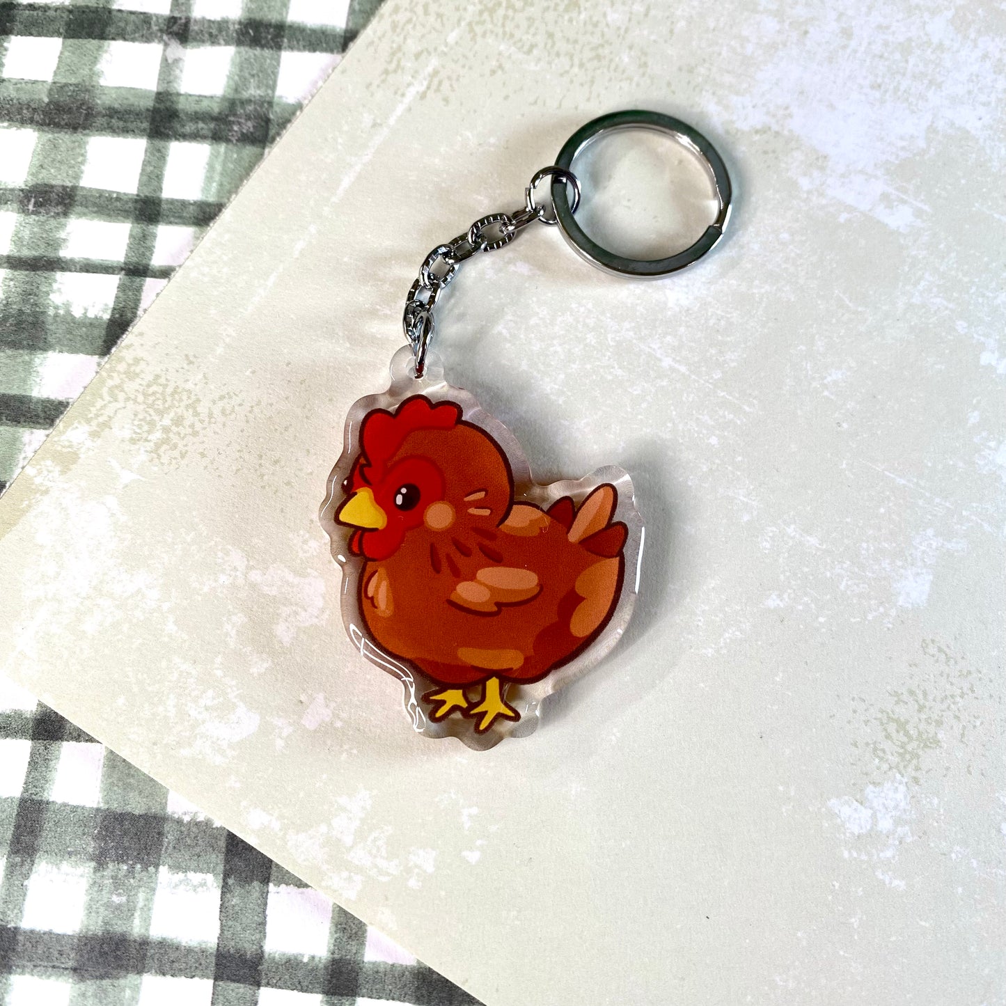 Brown Chicken Cute Acrylic Keychain