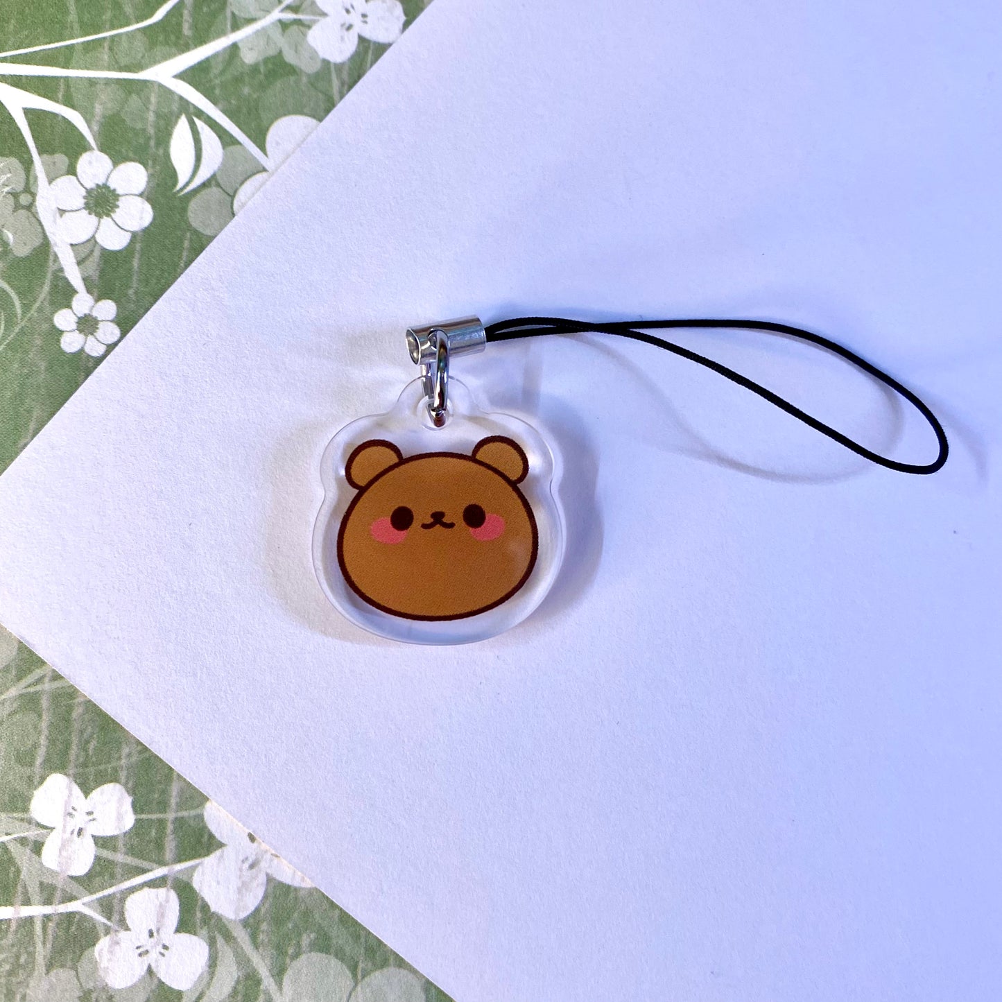 Brown Grizzly Teddy Bear Cute Mini Acrylic Charm