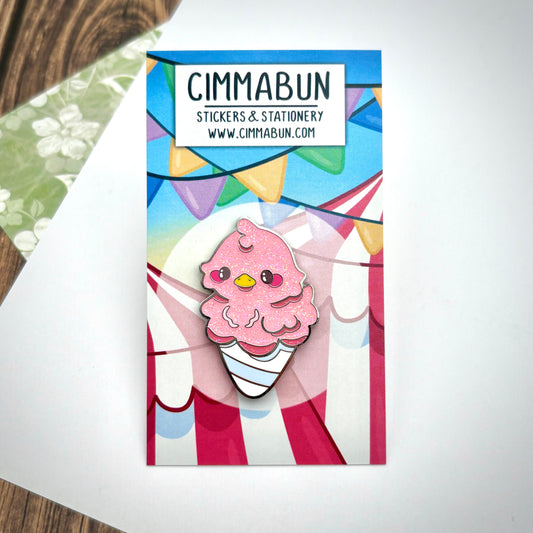 Cotton Candy Duck Cute Circus / Carnival Enamel Pin