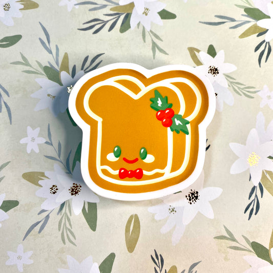 Gingerbread Ted the Bread Cute 3" Vinyl Sticker