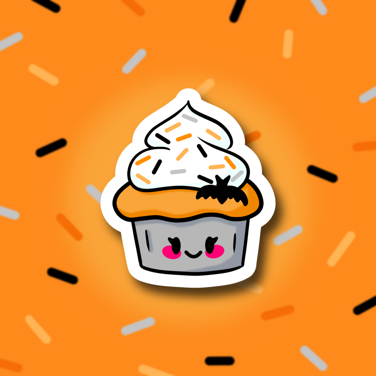 Halloween Clem the Cupcake Cute 3" Vinyl Sticker