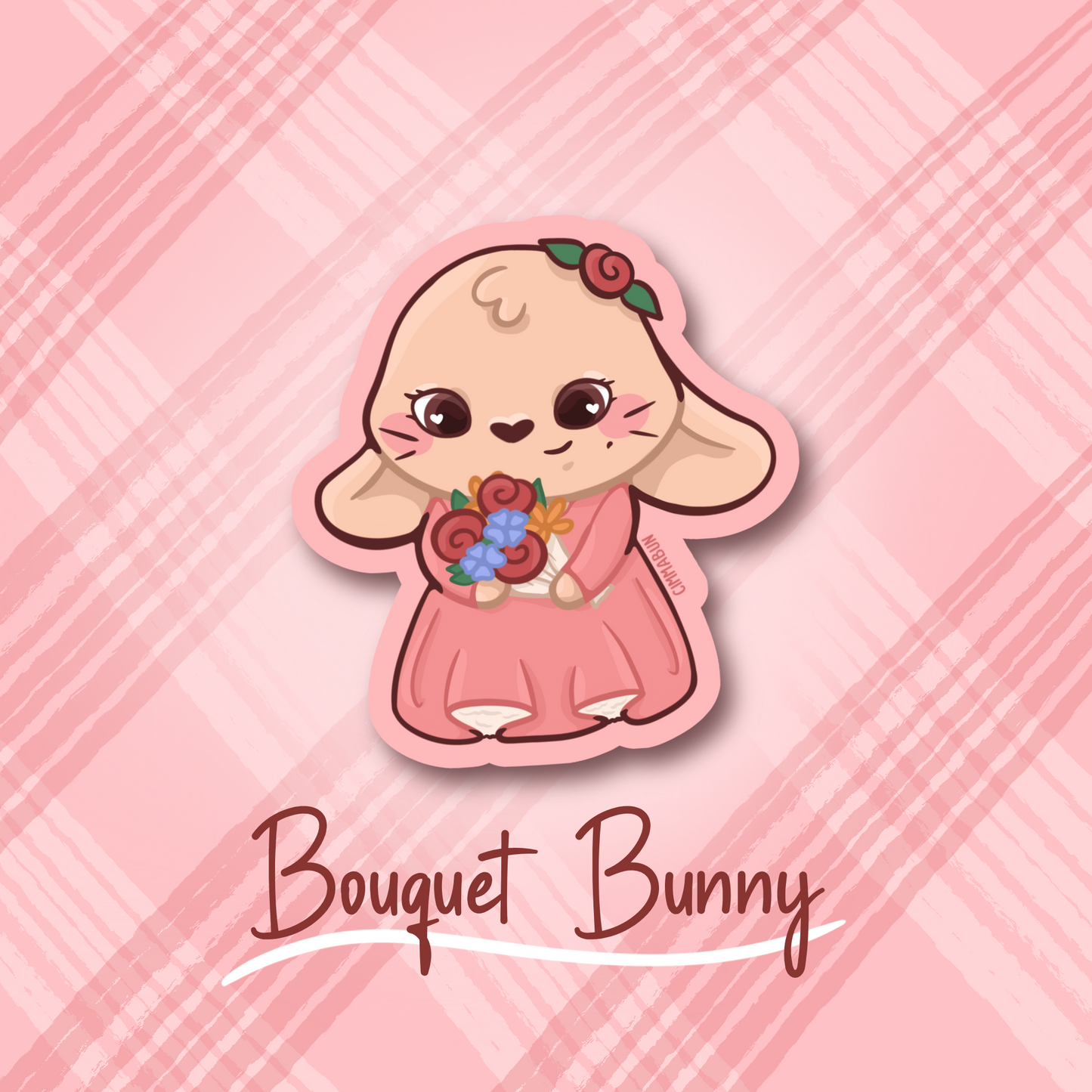 Bouquet Bunny 2.5” Cute Vinyl Sticker