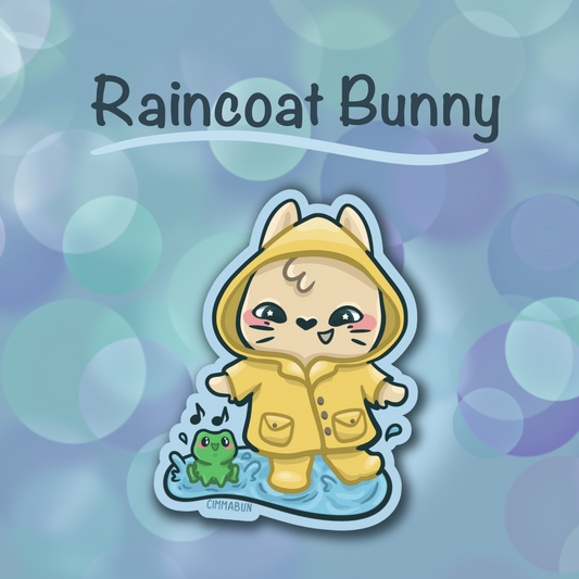 Raincoat Bunny 2.5” Cute Vinyl Sticker