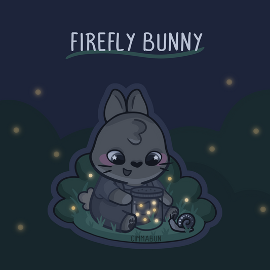 Firefly Bunny 2.5” Cute Vinyl Sticker