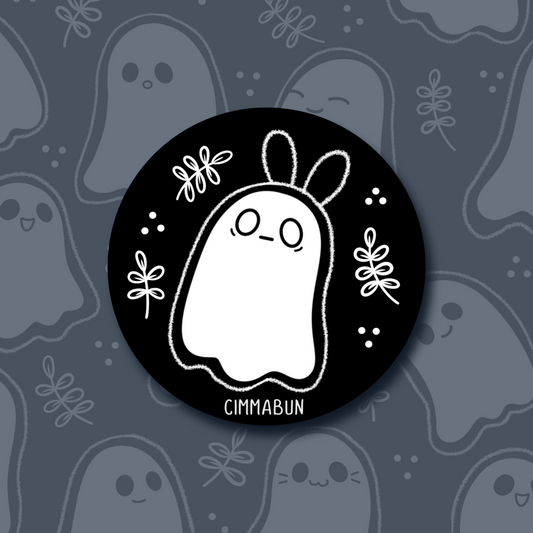 Harold the Ghost Bunny 2.7” Cute Vinyl Sticker