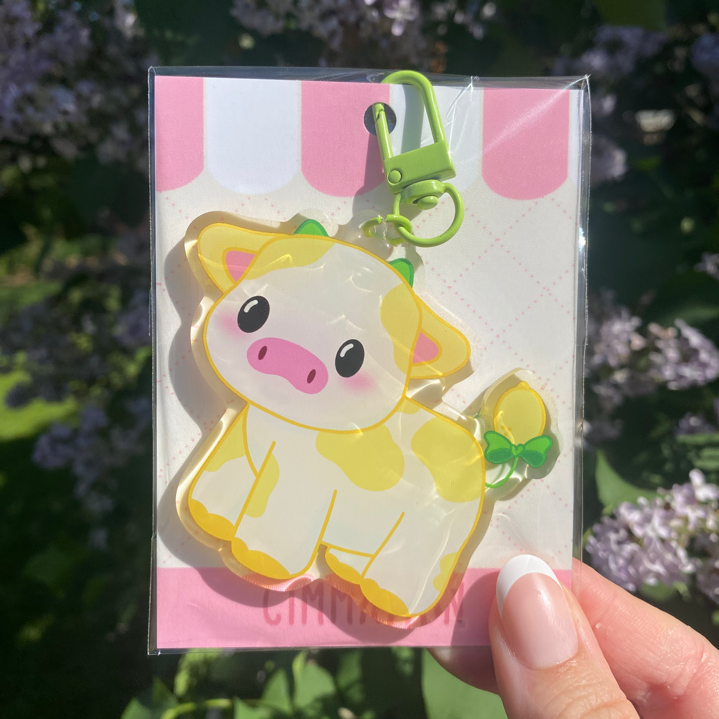 Lemon Cow Cute Acrylic Keychain