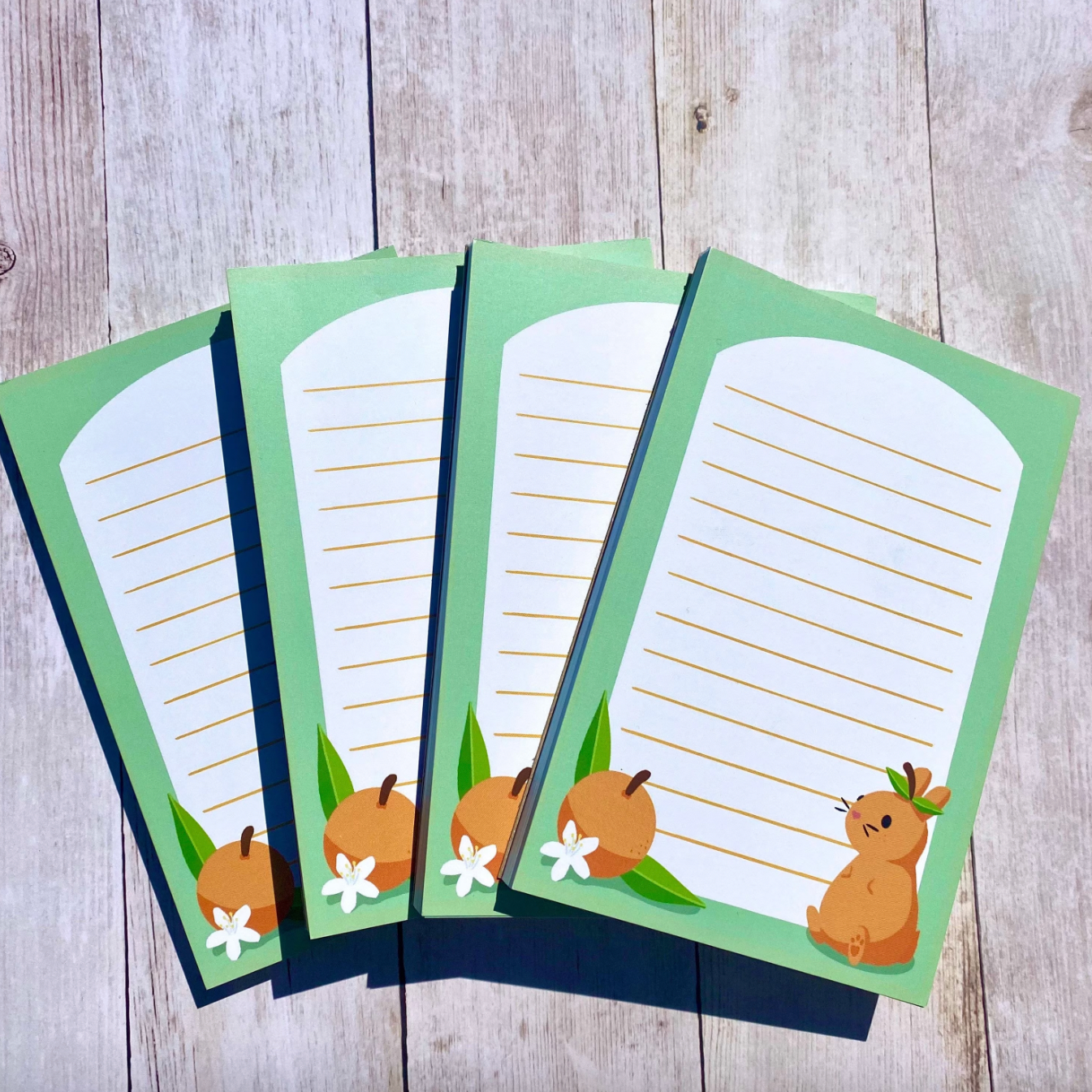 Orange Bunny Cute Summer 4x6 Notepad (50 pages)