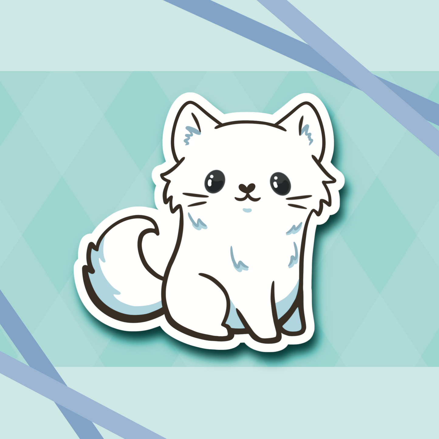 Long Hair Cat 2.7” Cute Vinyl Stickers: Black, White, Seal Point / Blue Ragdoll, Flame Point