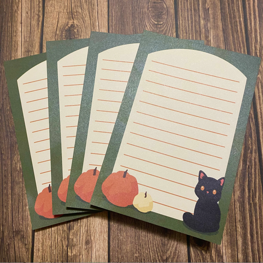 Pumpkin Cat Cute Fall 4x6 Notepad (50 pages)