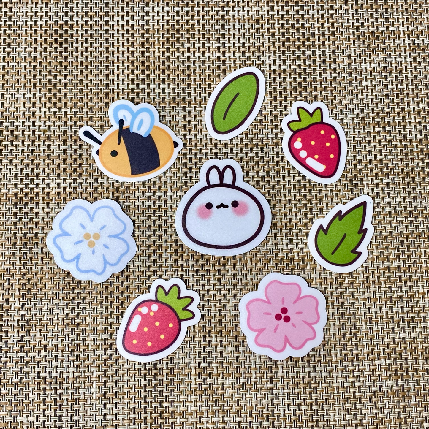 Spring Mix Set of 8 Mini Stickers (Bao Bun Bunny)