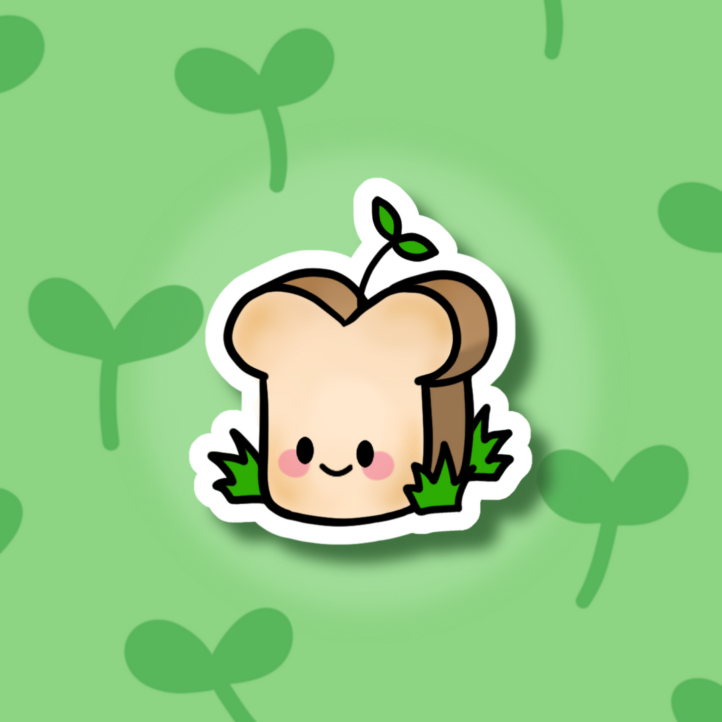 Summer Grass Ted the Bread Cute 3" Vinyl Sticker